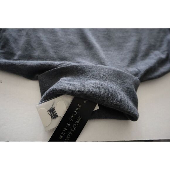 Mens Store Bloomingdales 3342M Sz M Med. Gray Merino Wool Turtleneck Sweater - Picture 4 of 11